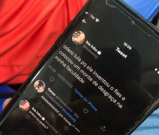 Aluna que fez o comentário racista foi expulsa do Centro Universitário Nobre (UNIFAN) (Foto: Reprodução)