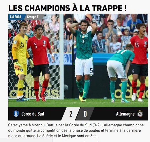 L'Equipe Alemanha x Coreia (Foto: Reprodução)