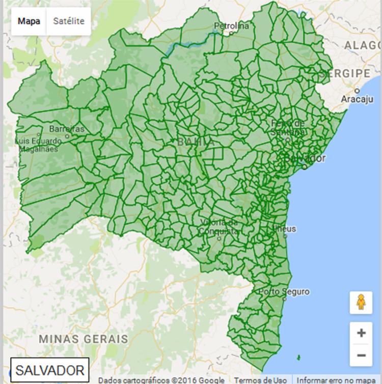 Levantamento feito pela Confederação Nacional dos Municípios mostra situação na Bahia e Brasil (Foto: Reprodução/Google Maps)